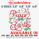 Peace on Earth Christmas Machine Embroidery Design 4 Sizes