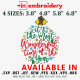 Its the Most Wonderful Time Christmas machine Embroidery Design 4 Sizes