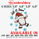 Let It Snow Santa Machine Embroidery Design 4 Sizes