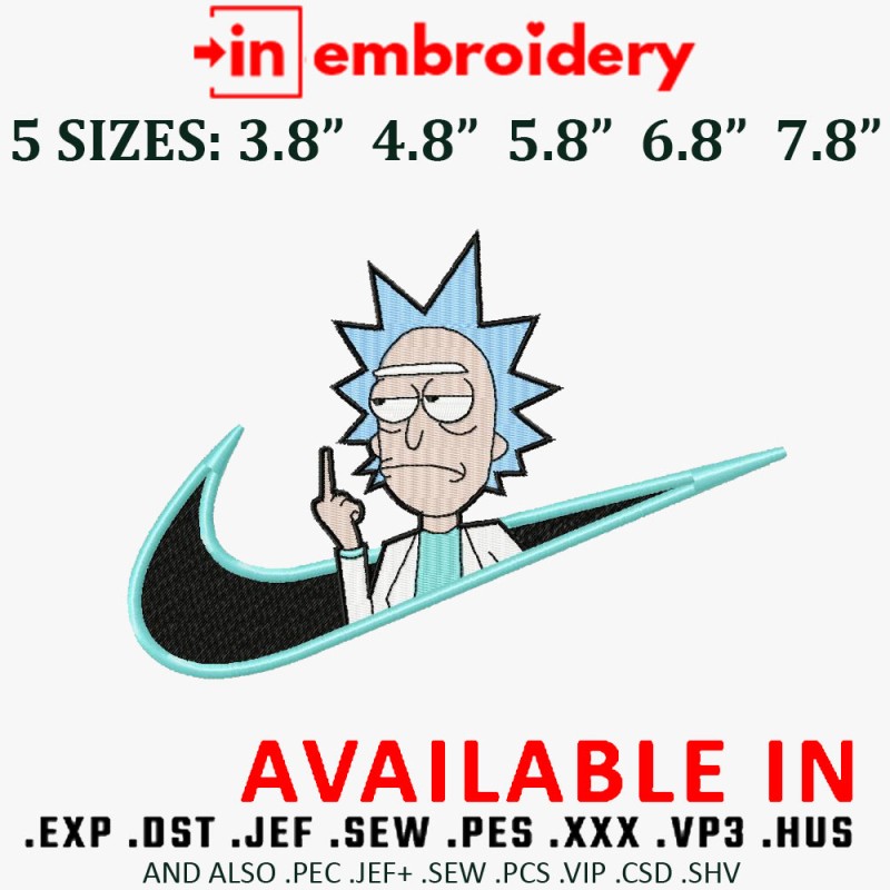 RICK Embroidery Design 5 Sizes