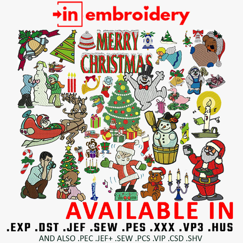 +130 Christmas Embroidery Designs Collection