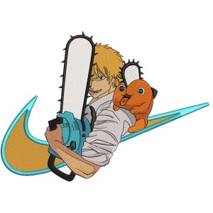 Swoosh x Chainsaw Man Embroidery Design 4 Sizes
