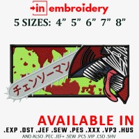 Chainsaw Man Monster Embroidery Design 5 Sizes