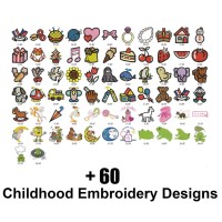 +60 Childhood Embroidery Designs Pack