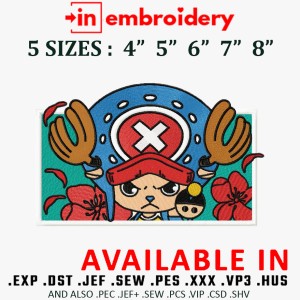 Chopper One Piece Embroidery Design 5 Sizes