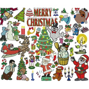 +130 Christmas Embroidery Designs Collection