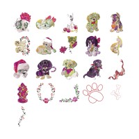 Christmas Puppies Embroidery Designs 21 Designs