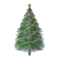 Christmas Tree with Gold Star Embroidery Design – 1 Size