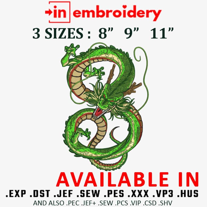 Shenlong Dragonball Embroidery Design 3 Sizes