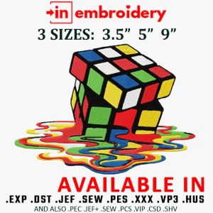Rubik Cube Embroidery Design 3 Sizes