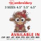 Christmas Highland Cow with Christmas Lights embroidery design 3 sizes