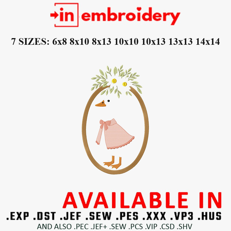 Cute Goose Embroidery Designs 7 Sizes
