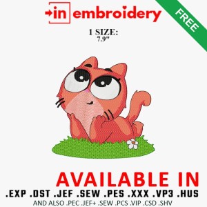Cute Red Cat Embroidery Design Free Download Cute Red Cat Embroidery Design Free Download
