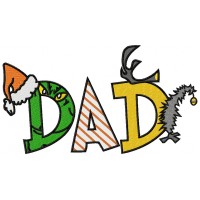 Dad Christmas Embroidery Design 5 Sizes