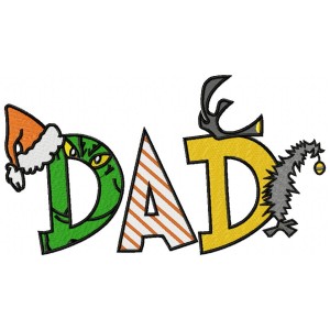 Dad Christmas Embroidery Design 5 Sizes