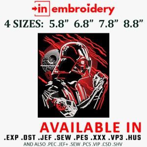 Darth Vader Rectangle Embroidery Design 4 Sizes