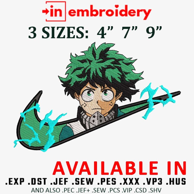 Swooch Izuku Midoriya Embroidery Design 3 Sizes