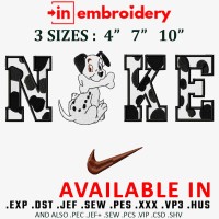 Dog Black White spots Embroidery Design 3 Sizes