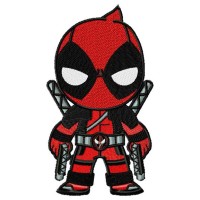 Deadpool Cartoon Character Embroidery Design 3 Sizes
