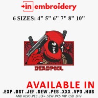 Deadpool Marvel Comics Embroidery Design 6 Sizes