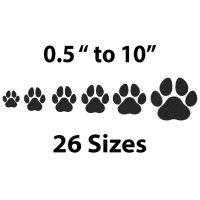 Solid Dog Paw Print Machine Embroidery Design 26 Sizes