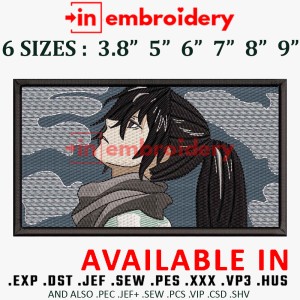 Mikasa Ackerman Embroidery Design 4 Sizes