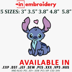 Stich Boy Embroidery Design 5 Sizes