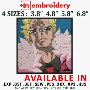 Doflamingo Style Embroidery Design 4 Sizes