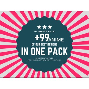 Anime Embroidery +99 Designs Pack