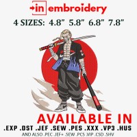 DRAKEN Ken Ryuguji Warrior Embroidery Design 4 Sizes