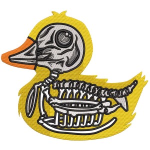 YELLOW DUCK Skull Embroidery Design 6 Sizes