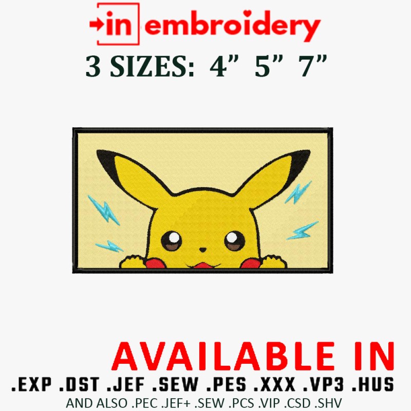 Pokemon Rectangle Embroidery Design 3 Sizes
