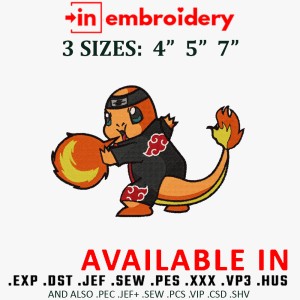 Pokemon Character Embroidery Design 3 Sizes