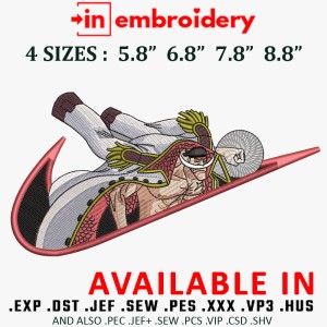 Swoosh x ONE PIECE EDWARD NEWGATE Embroidery Design 4 Sizes