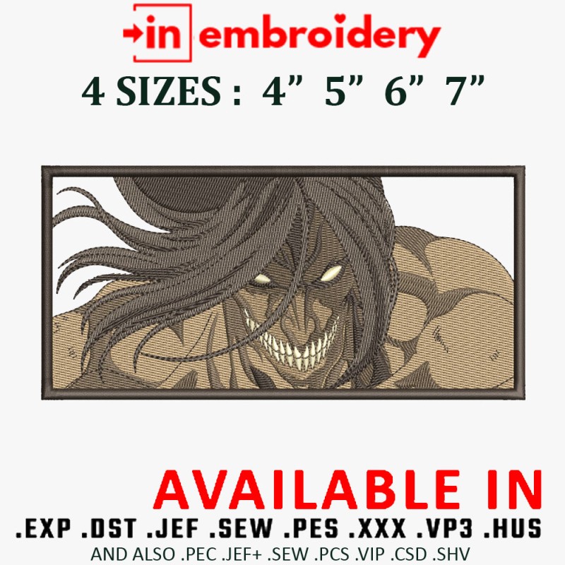 Attack On Titan Embroidery Design 4 Sizes