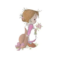 Elegant Girl Embroidery Design 3 Sizes Free Download