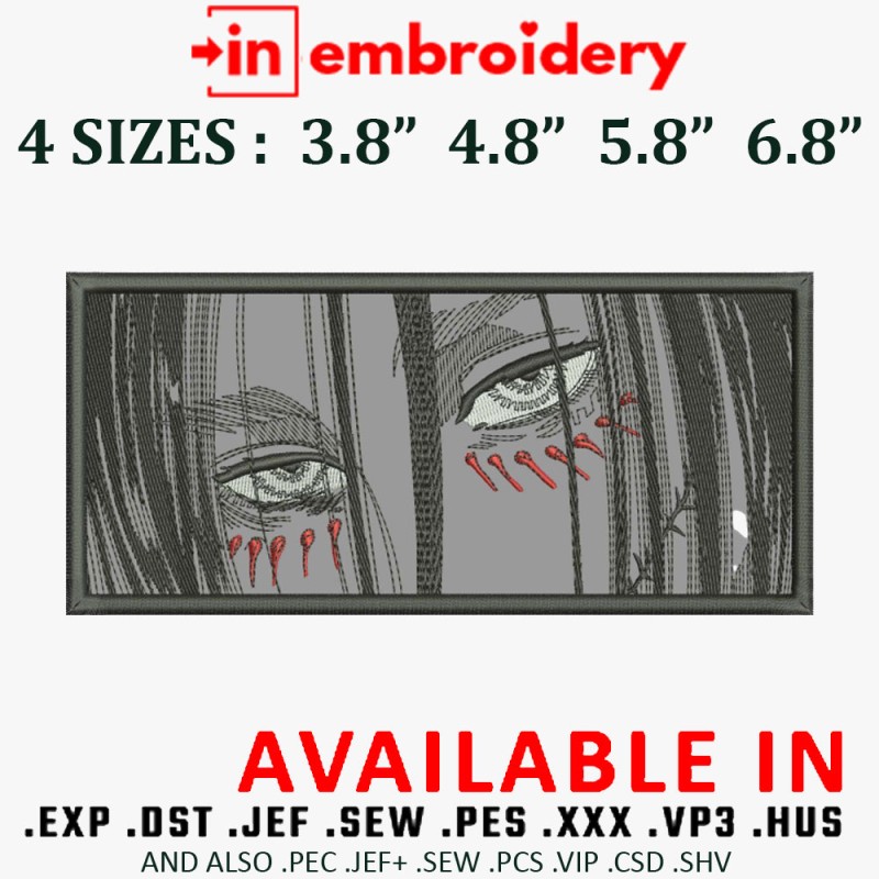 Eren Eyes Box Anime Embroidery Design 4 Sizes