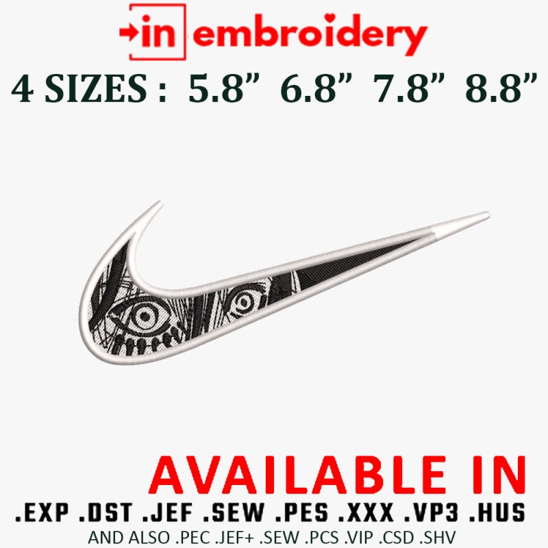 Swoosh x Eren Yeager Anime Embroidery Design 4 Sizes