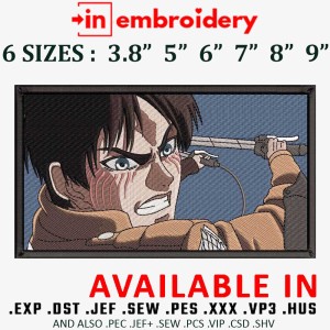 Eren Yeager Sword Anime Embroidery Design 6 Sizes