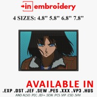 Eren Yeager Attack on Titan Anime Embroidery Design 4 Sizes