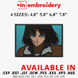 Eren Yeager Attack on Titan Anime Embroidery Design 4 Sizes Eren Yeager Attack on Titan Anime Embroidery Design 4 Sizes