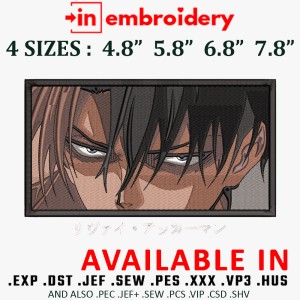 LEVI ACKERMAN Anime Embroidery Design 4 Sizes