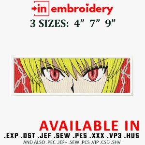Kurapika Eyes Anime Embroidery Design 3 Sizes