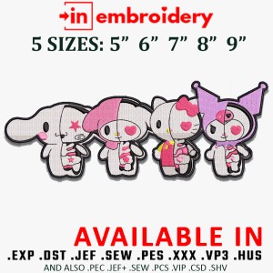 Cartoon Anime Embroidery Design 5 Sizes