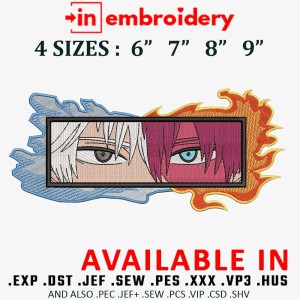 Todoroki Eyes Embroidery Design 4 Sizes