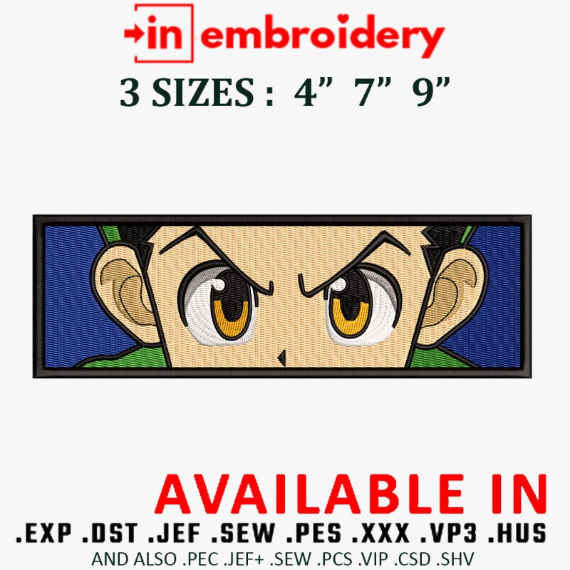 Gon Eyes Embroidery Design 3 Sizes