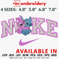 Swoosh Angel Hug Stitch Embroidery Design 4 Sizes