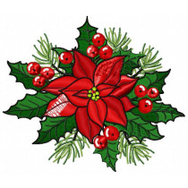 Flower Christmas machine Embroidery Design 4 Sizes