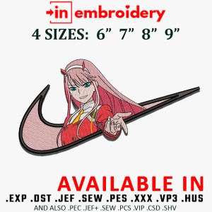 Swoosh x ZeroTwo Embroidery Design 4 Sizes