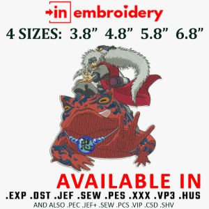 Jiraiya Frog Embroidery Design 4 Sizes
